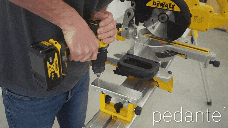 Drilling the work support to accept the Pedante rail’s 8 mm T-head mounting bolt